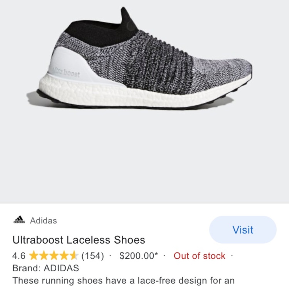 Ultraboost laceless black & white sneaker adidas